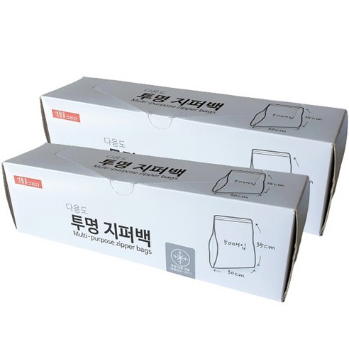 생활을그리다 다용도 투명 지퍼백 30 x 35 cm, 100개