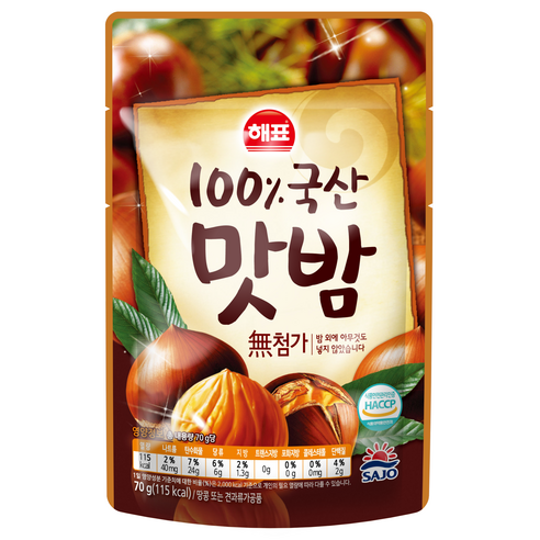 해표 100% 국산 맛밤, 70g, 1개