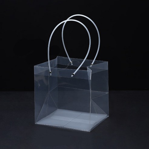 미화부장 PVC 비닐 꽃다발 화분 식물 선물 케잌 케이크 포장 투명 긴 대형 쇼핑백 07 사각 대, 10개