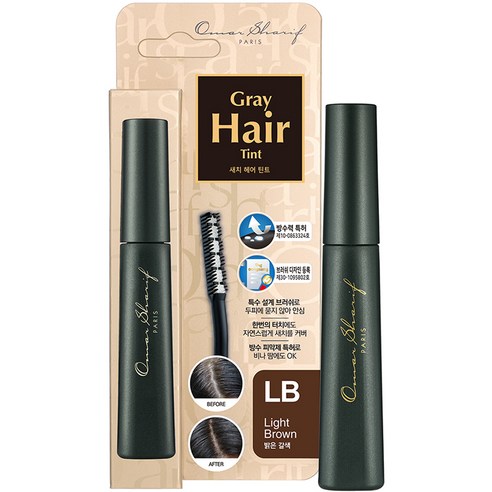 동성제약 오마샤리프 헤어 틴트 마스카라 15ml, 밝은 갈색, 1개