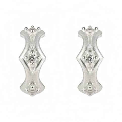 링블 큐빅 실버 이어링 ONE SIZE 큐빅귀걸이