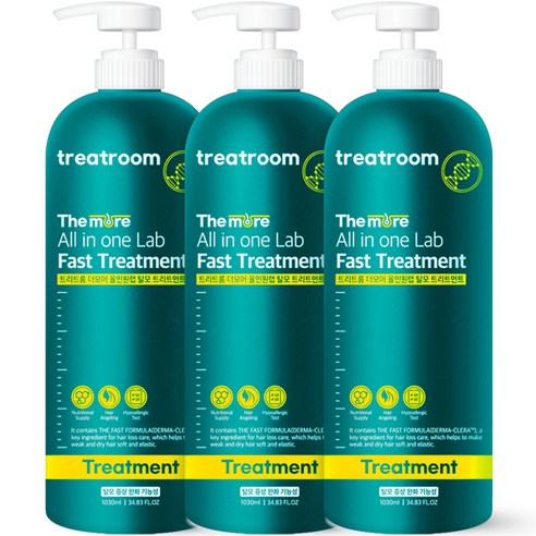 트리트룸 더모어 올인원랩 헤어 트리트먼트, 3개, 1030ml