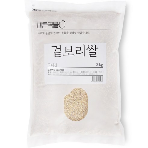 바른곡물 국산 겉보리쌀, 2kg, 1개