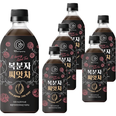 베리너리 복분자 씨앗차, 500ml, 6개