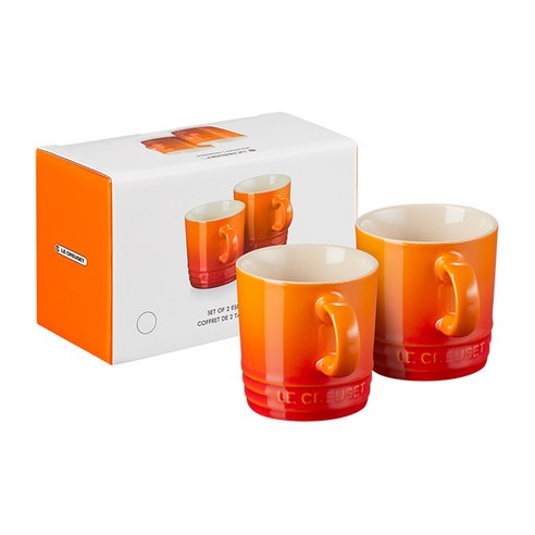 르크루제 에스프레소 머그컵 100ml, 주황, 2개