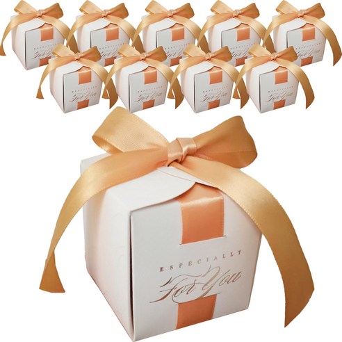 메이크마인 석고방향제 결혼식 돌잔치 칠순 선물 포장 박스 6.5 x 6.5 x 6.5cm, 골드, 10개