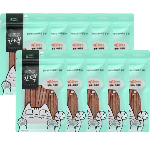 간택 고양이 져키 50g, 명태 + 타우린 혼합맛, 10개