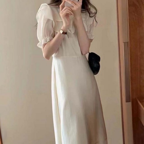 페이퍼먼츠 투 빅카라 버터플 프릴소매 쉬폰 원피스 04464