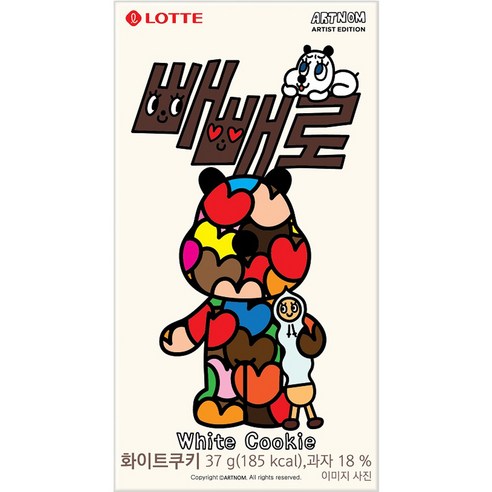 빼빼로 화이트쿠키 일러스트, 37g, 1개
