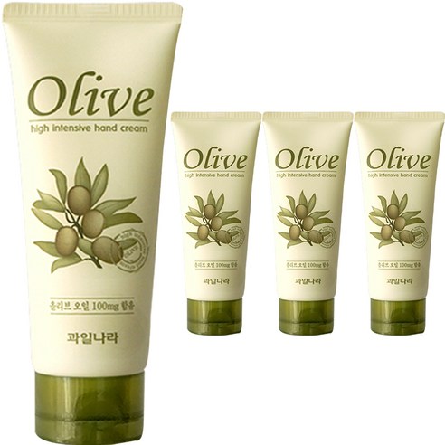 과일나라 올리브 인텐시브 핸드크림, 4개, 100ml