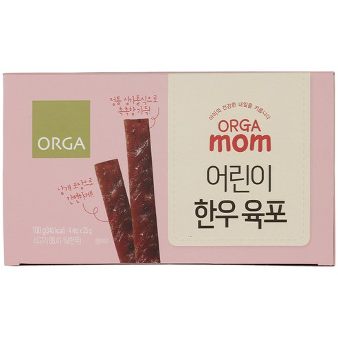 올가맘 어린이 한우 육포 25g x 4p, 순한맛, 1개, 100g