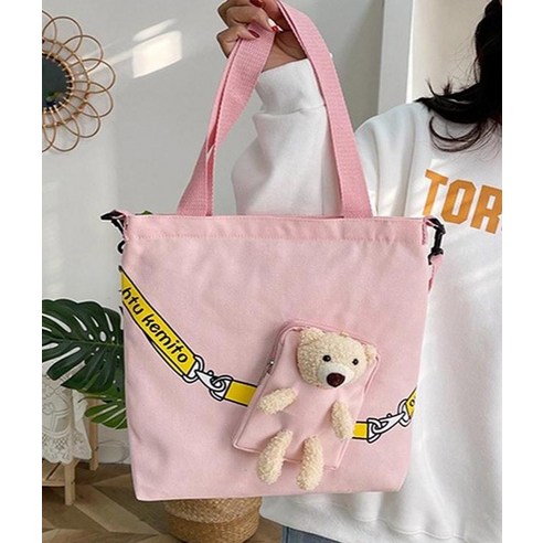 사랑스러운 곰돌이와 함께하는 안전하고 실용적인 유아용 에코백