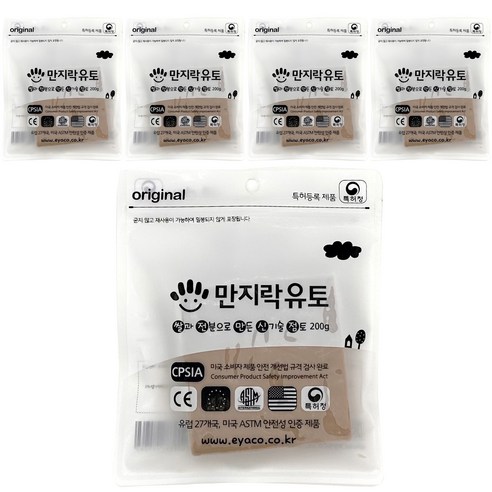 이야코 만지락 소프트 유토 200g, 5개