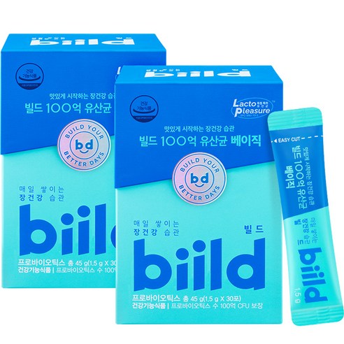 빌드 100억 유산균 베이직 30p, 3개, 45g