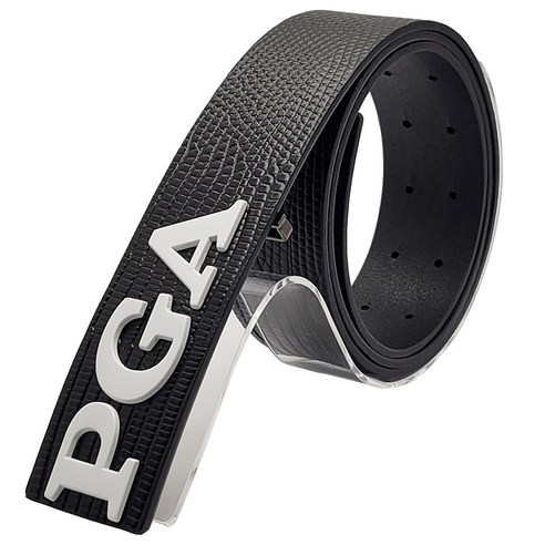 PGA 남성용 프리미엄 가죽 패턴 무광 골프 벨트 PGA110, 블랙, 1개