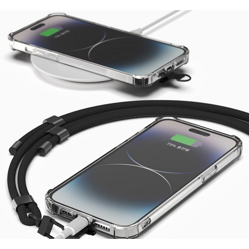 다기능 디자인으로 스마트폰을 안전하고 편리하게 휴대할 수 있는 신지모루 신지루프 랜야드 2 in 1