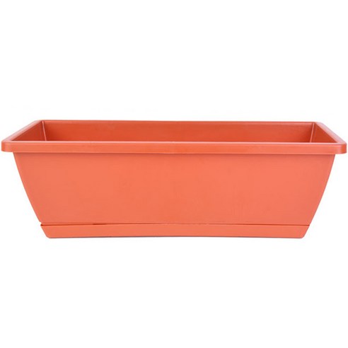 엘쏘 직사각 화분 + 받침 세트, 브릭레드