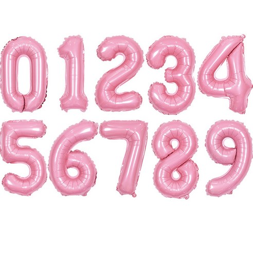 조이파티 숫자은박풍선 대 0~9 10종 세트, 핑크, 1세트