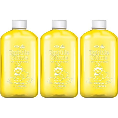 폴메디슨 대용량 키즈 아토 버블 슬라임 옐로우 옐로우, 3개, 550ml