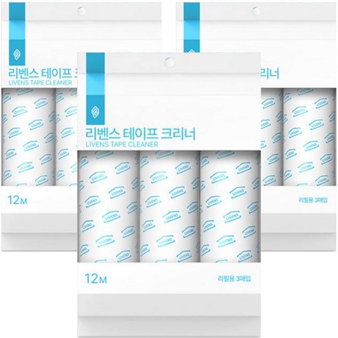 자우버탁 사선컷팅 돌돌이 테이프 클리너 리필 3p, 3개