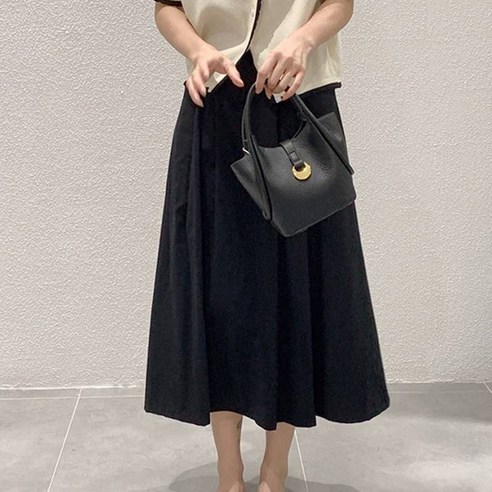 아이엠몽 여성용 로그미 플레어 코튼 롱 스커트