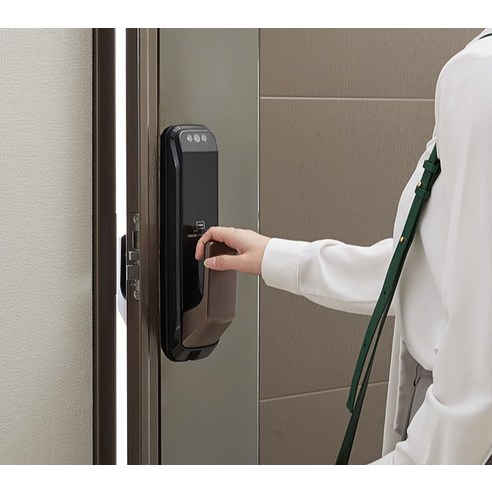 솔리티 얼굴인식 무타공 푸시풀 도어락 WP-500A, 방문설치