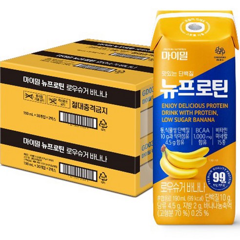 대상웰라이프 뉴프로틴 로우슈거 바나나, 190ml, 60개