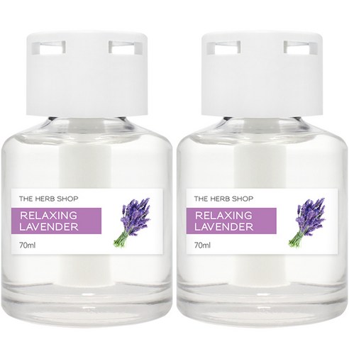 더허브샵 섬유심지 카 디퓨저 70ml, 릴렉싱라벤더, 2개