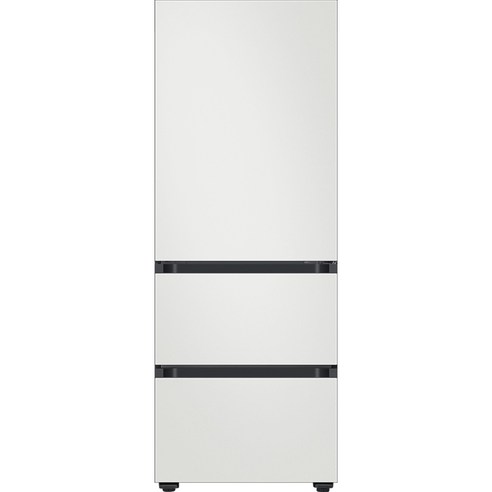   삼성전자 BESPOKE 김치플러스 3도어 키친핏 냉장고 313L 방문설치, 코타 화이트, RQ33C74C301