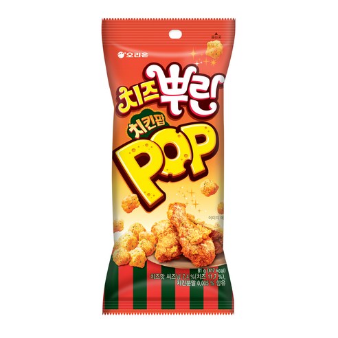 오리온 치즈뿌린 치킨팝, 81g, 1개