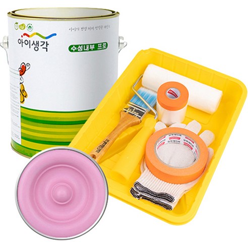 삼화페인트 아이생각 친환경 수성내부 프로 4L 페인트 도구세트, 블랙베리요거트, 4000ml, 1개