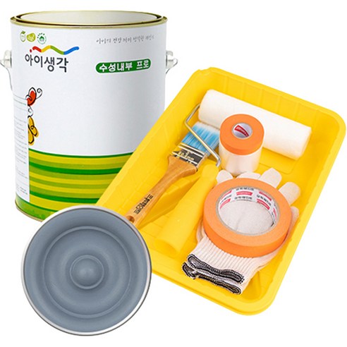 삼화페인트 아이생각 친환경 수성내부 프로 4L 페인트 도구세트, 마론그레이, 4000ml, 1개