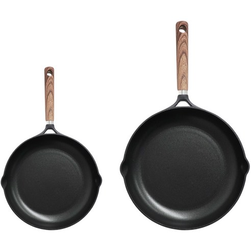 ELO 인덕션 IH CORORADO 후라이팬 2종 세트 2개, 블랙 + 브라운, 후라이팬 24cm + 후라이팬 28cm