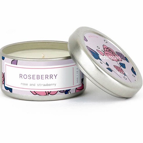 프레쉬 소이 캔들 향초 스몰 60g, ROSEBERRY 장미 딸기, 1개