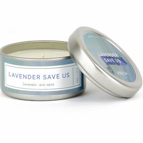 프레쉬 소이 캔들 향초 스몰 60g, LAVENDER SAVE US 라벤더 민트, 1개