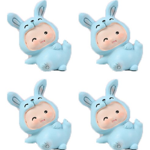 오늘의공감 토끼잠옷 피규어 4p, 블루