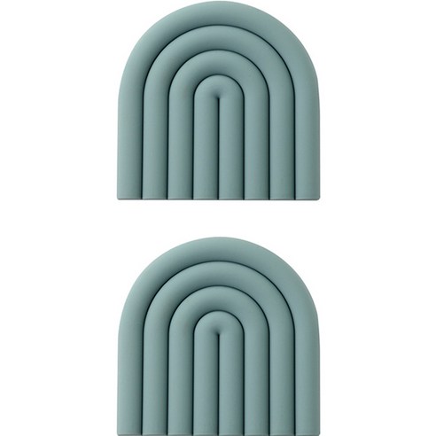 아리코 레인보우 실리콘 냄비받침, 스카이블루, 2개