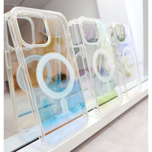 매혹적인 홀로그램 디자인과 내구성 있는 보호 기능으로 휴대폰을 단장하는 REXX 블링블링 맥세이프 케이스