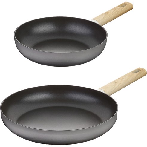 뉴트로 인덕션 셰프와인 IH 와이드 후라이팬 세트 2종, 베이지, 후라이팬 22cm + 28cm