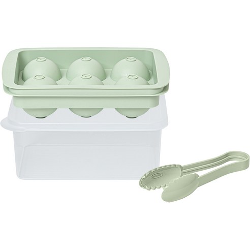 이지앤프리 아이스볼 6구 얼음트레이 집게 세트 3, 그린