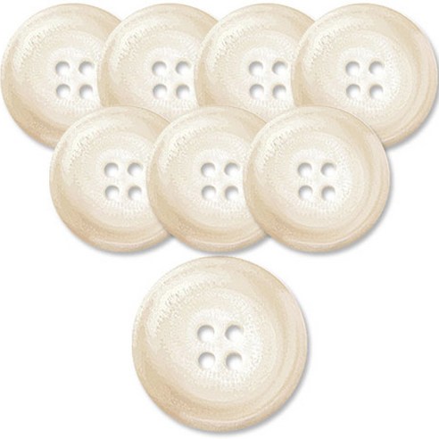 동대문단추왕 고급 무광 코트 가디건 단추 25mm, 빌리지, 8개, 화이트 WT 빌리지
