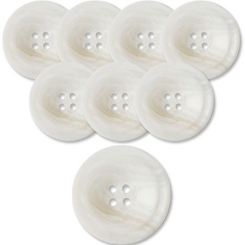 동대문단추왕 고급 무광 코트 가디건 단추 25mm, 포맨, 8개, 화이트 WT 포맨