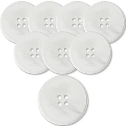 동대문단추왕 고급 무광 코트 가디건 단추 25mm, 가우디, 8개, 화이트 WT 가우디