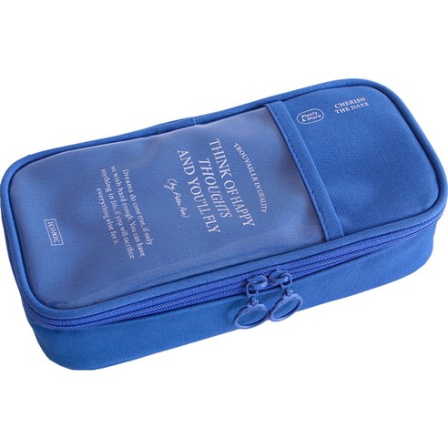 아이코닉 플렌티 대용량 패브릭 펜파우치, 03 Ocean blue, 1개