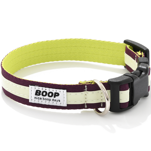 BOOP 강아지 야광 목줄, 그레이프 퍼플