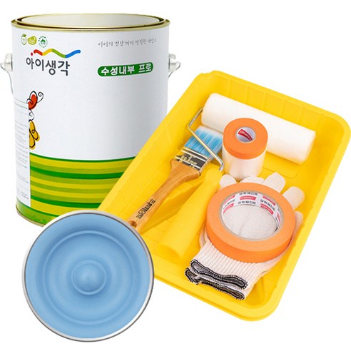 삼화페인트 아이생각 친환경 수성내부 프로 4L 도구세트, 로얄딥블루, 4000ml, 1개