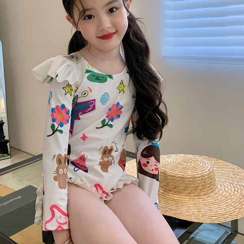 여아용 스트레치 레이스 원피스 수영복 CCW33GSW373