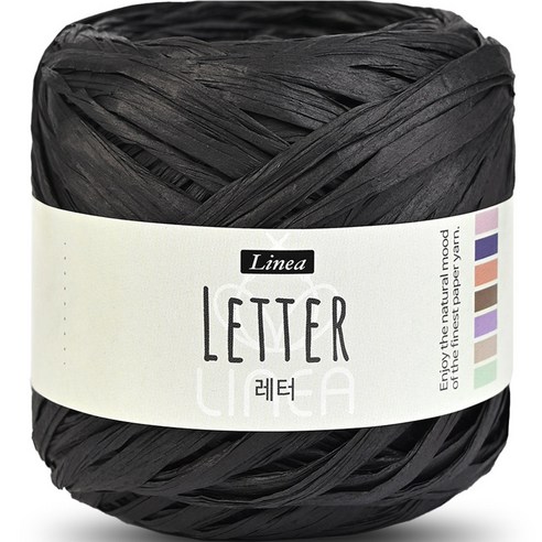 리네아 니뜨 레터 뜨개실 40g, 807 블랙, 1개