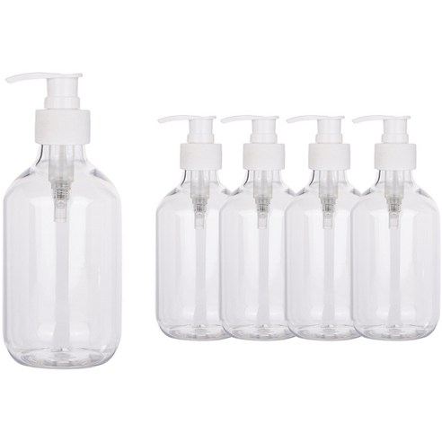 선동상사 펌프 공병 로션 샴푸 용기 300ml, 흰색캡, 5개