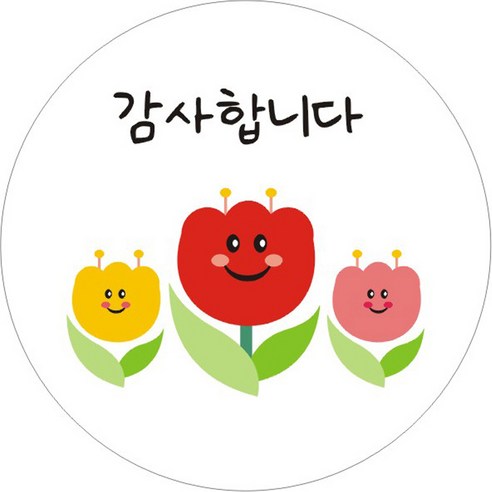 단비나인 플라워 감사합니다 스티커, B타입, 50개